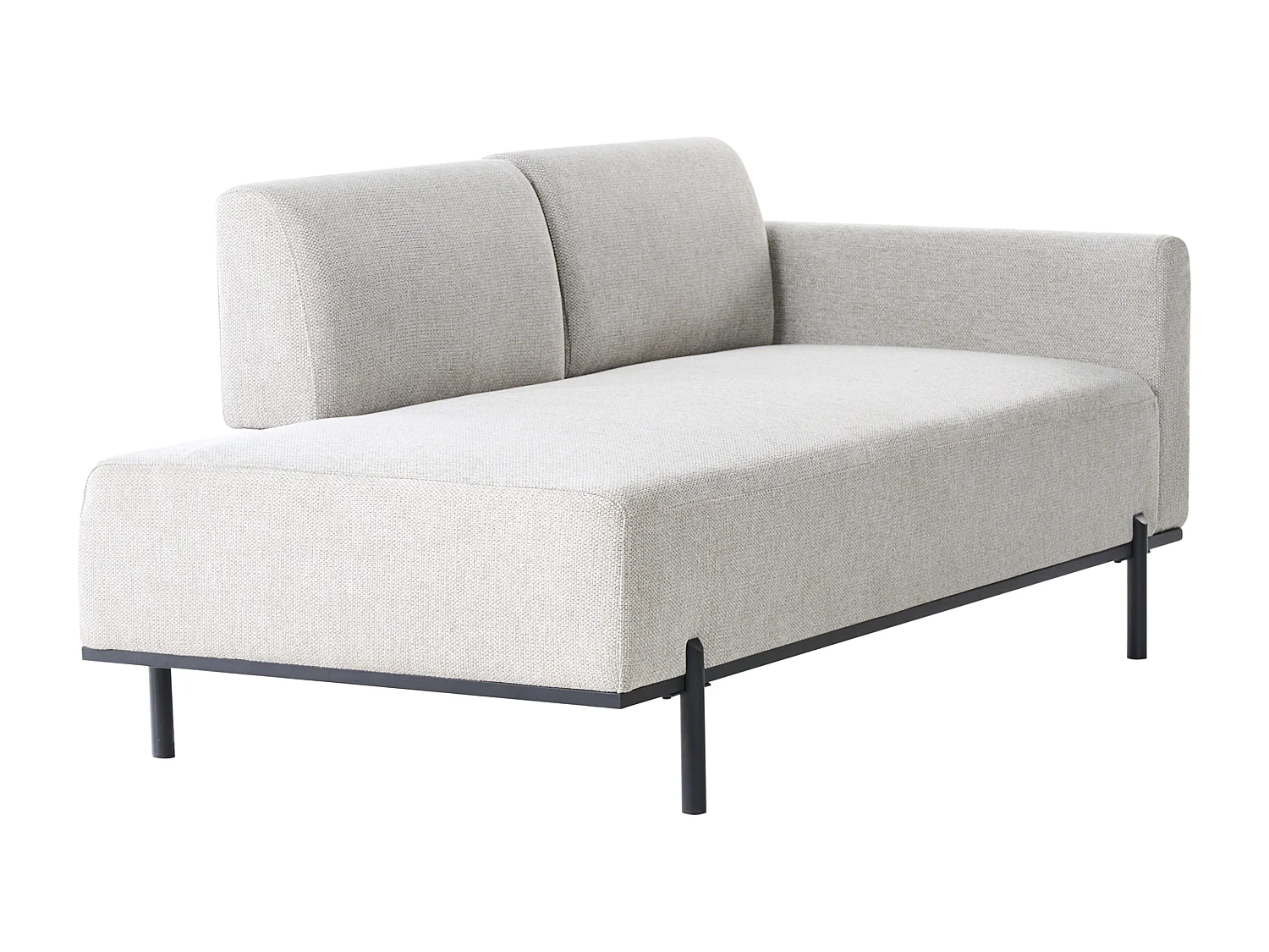 Chaise longue SAVASSE Lin synthétique Gris clair