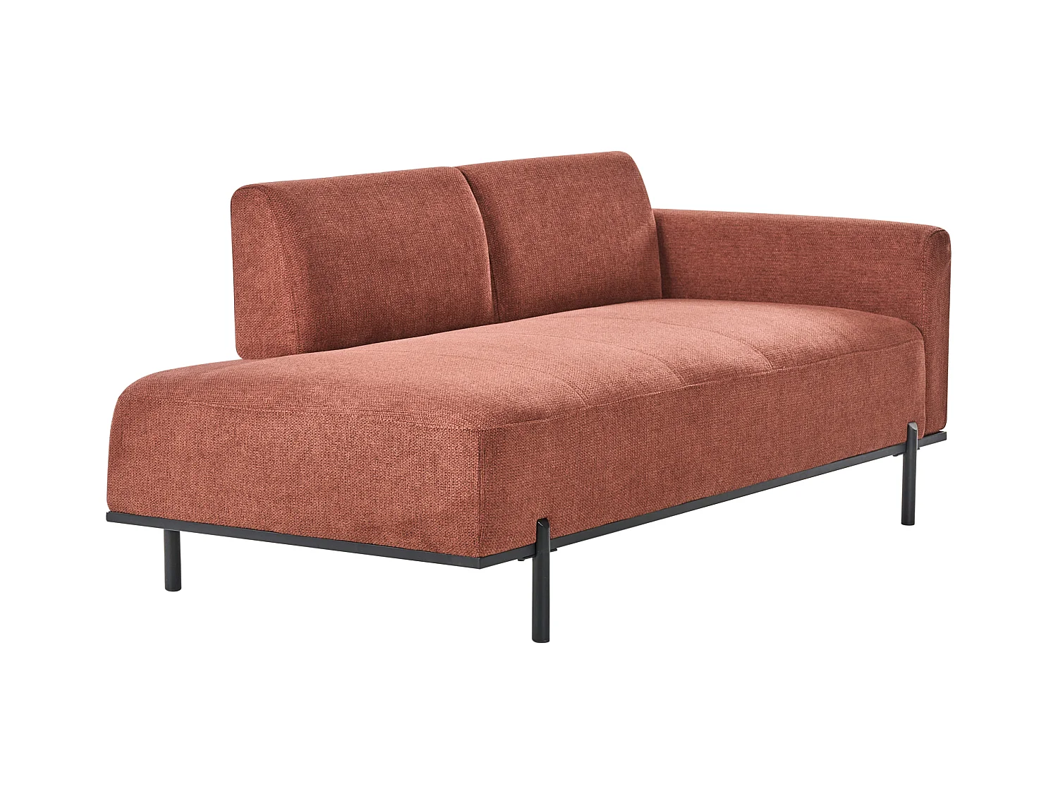 Chaise longue SAVASSE Lin synthétique Rouge clair