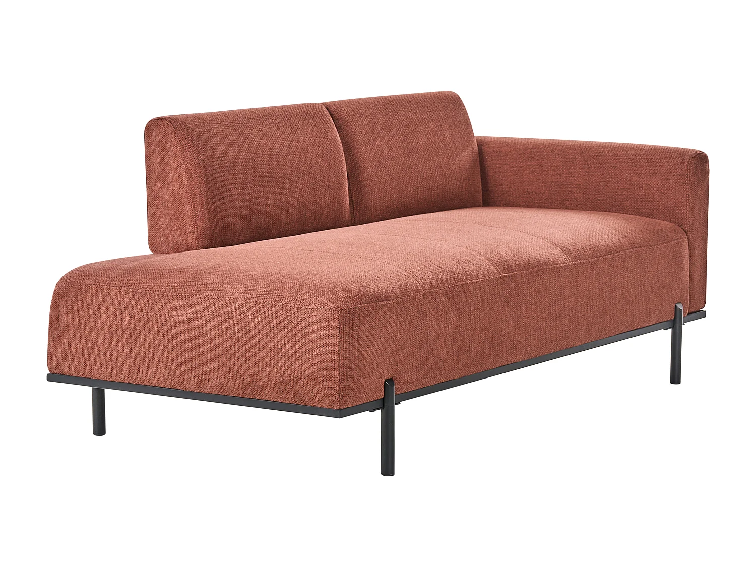 Chaise longue SAVASSE Lin synthétique Rouge clair