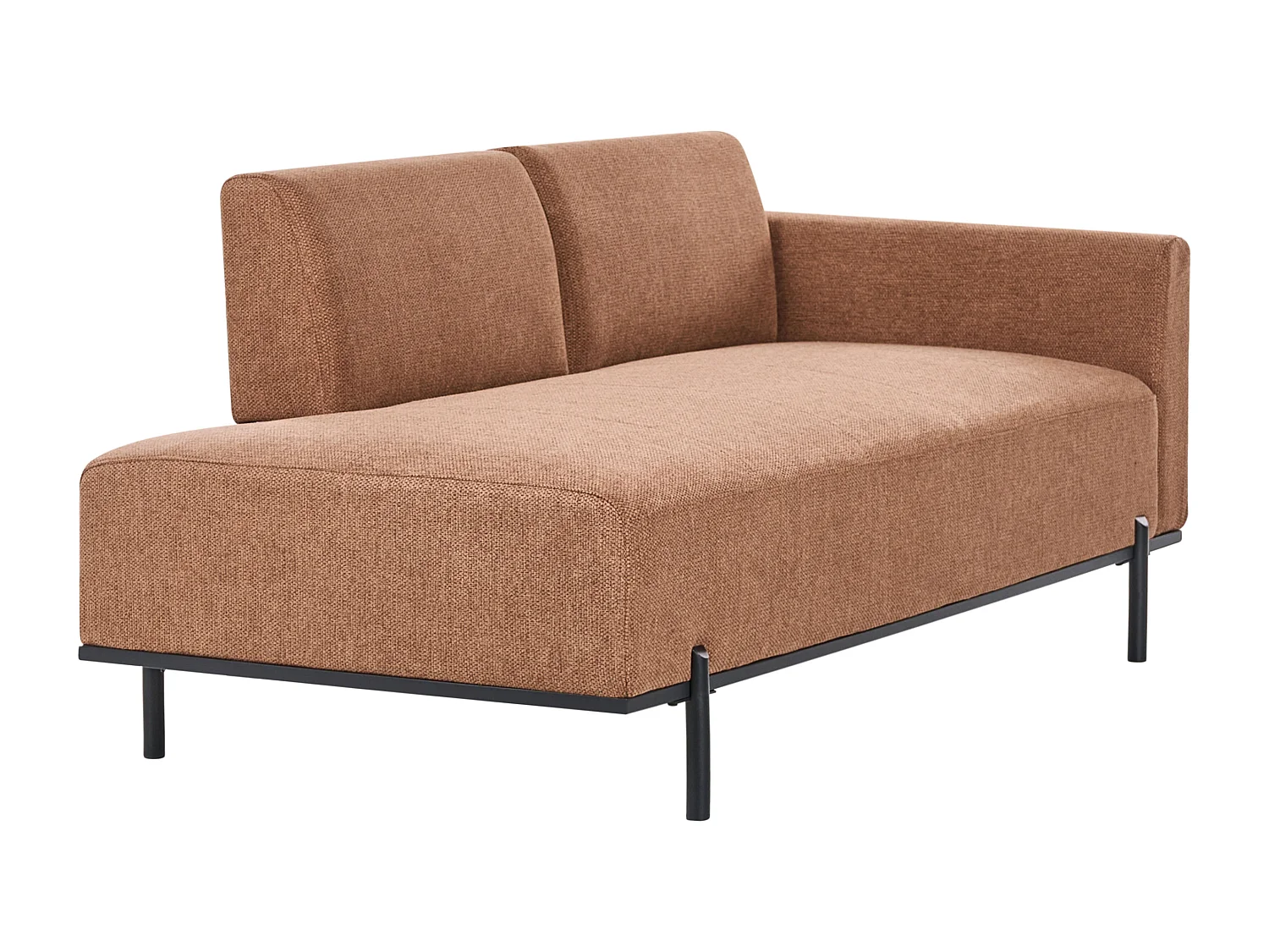 Chaise longue SAVASSE Lin synthétique Marron doré