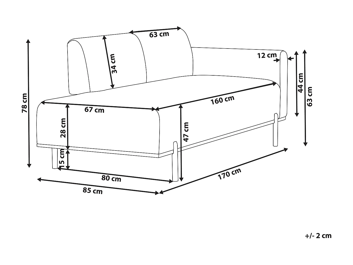 Chaise longue SAVASSE Lin synthétique Marron clair