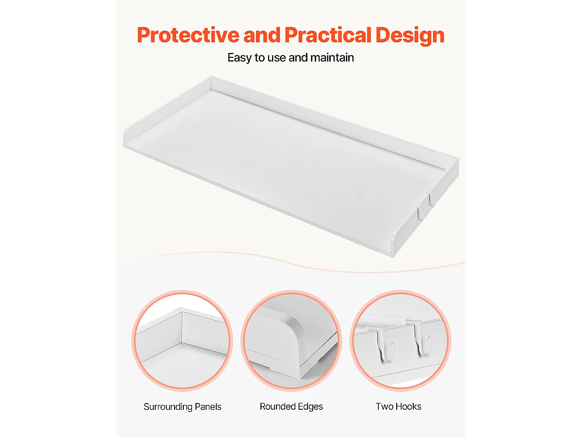 Comptoir de Laveuse Sécheuse SucceBuy, 137,1 x 68,6 cm, avec Dessus en Bois, Blanc