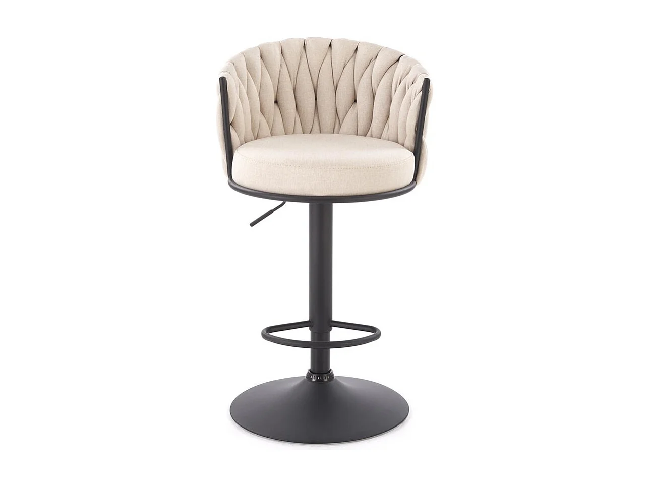 Sgabello da bar H125/rivestimento in tessuto/Beige