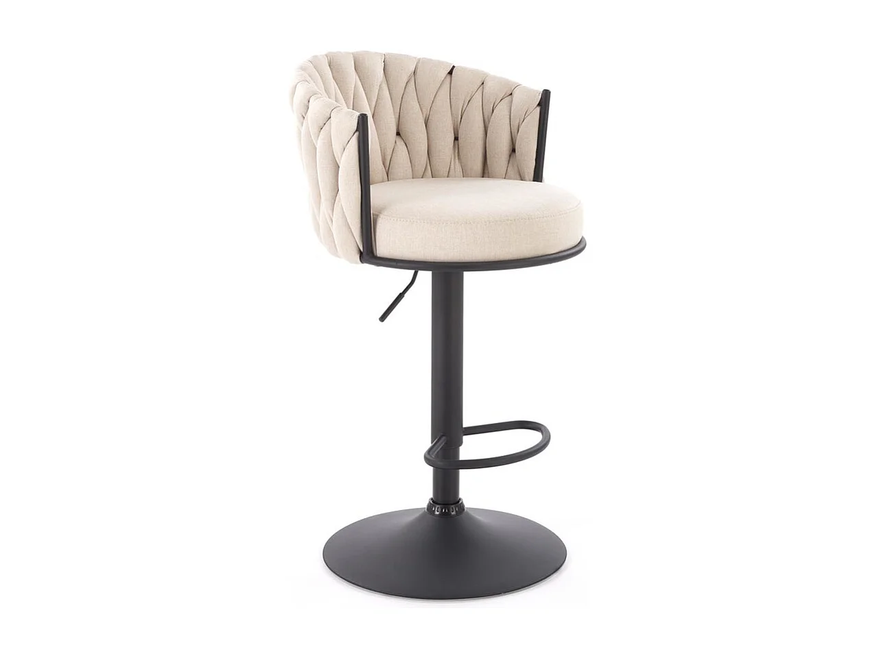 Sgabello da bar H125/rivestimento in tessuto/Beige