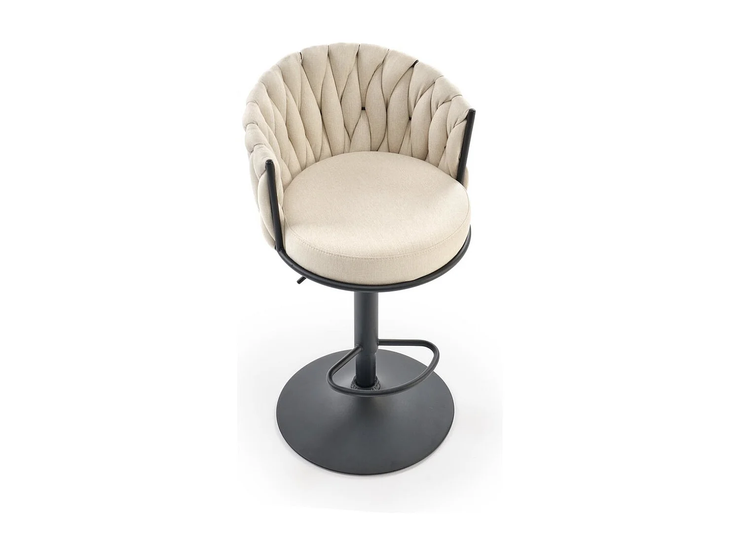 Sgabello da bar H125/rivestimento in tessuto/Beige