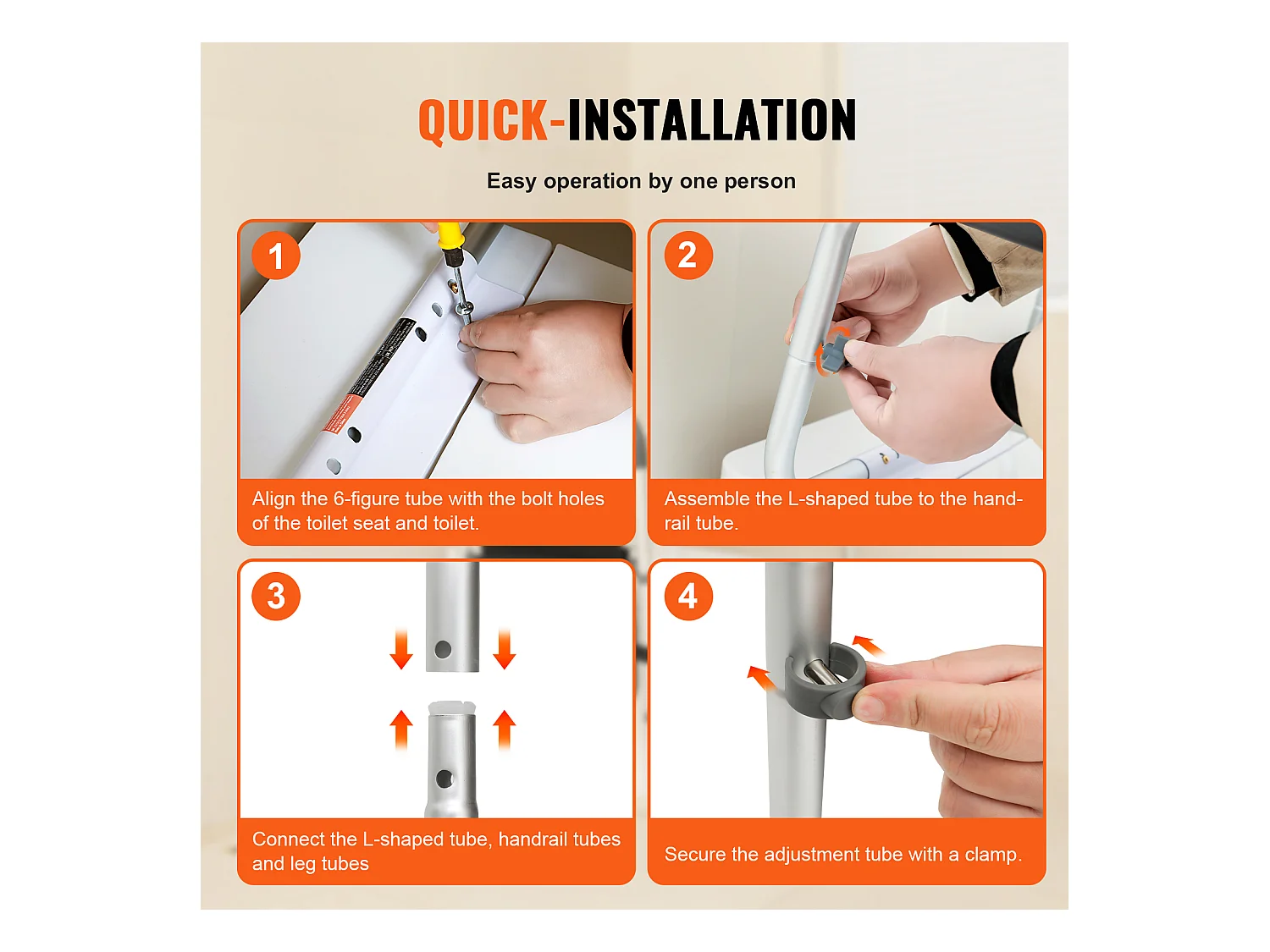 Barres d'Appui SucceBuy Réglables, Barres d'Appui avec Accoudoirs Rembourrés pour Personnes Âgées, Handicapées et Handicapées