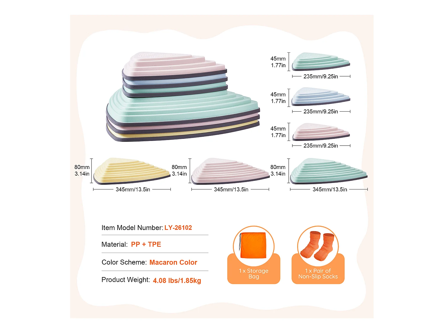 Pierres d'Équilibre Enfants, SucceBuy Kids Balance Stepping Stones 6 Pièces pour Intérieur et Extérieur