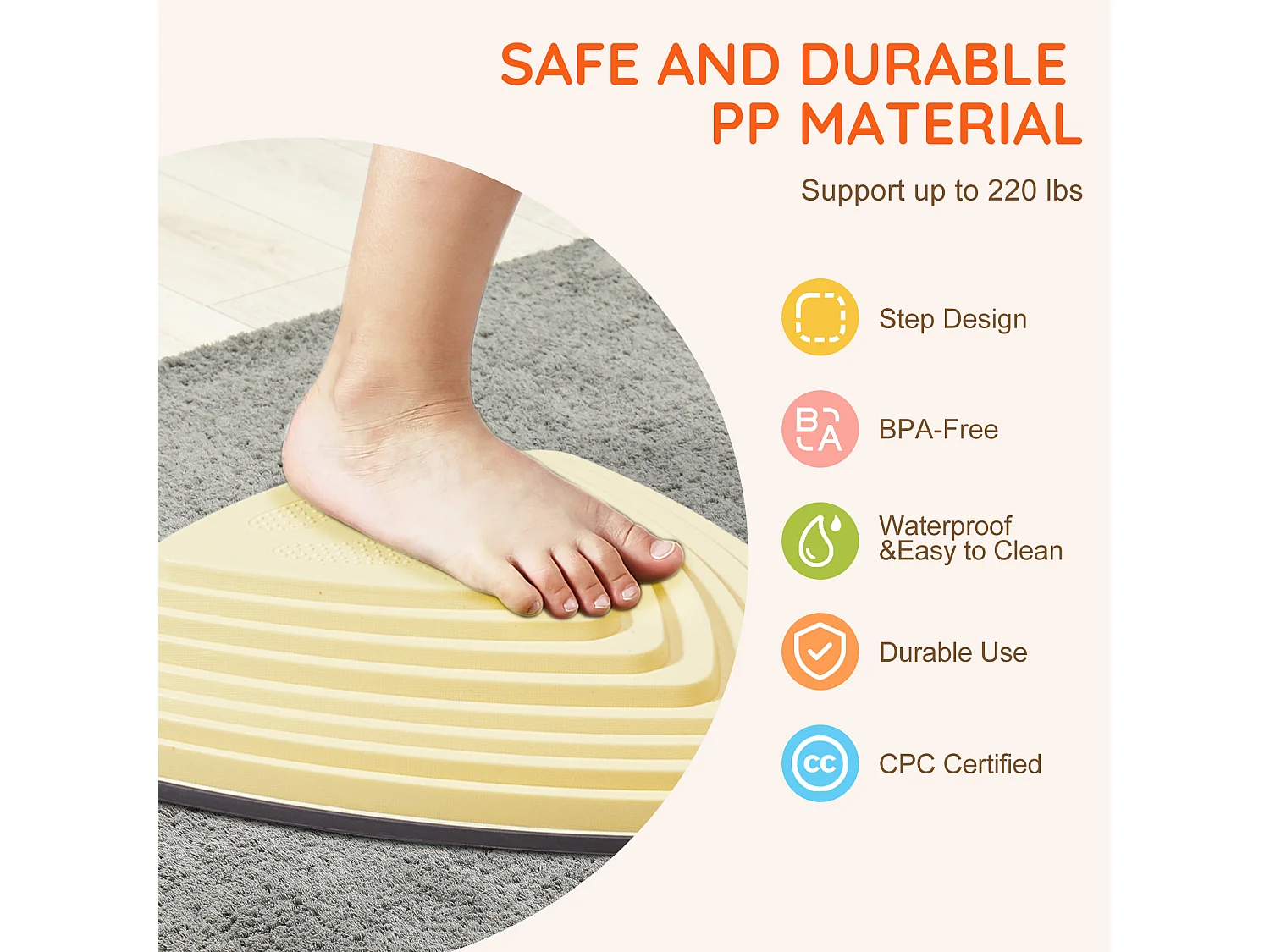 Pierres d'Équilibre Enfants, SucceBuy Kids Balance Stepping Stones 6 Pièces pour Intérieur et Extérieur