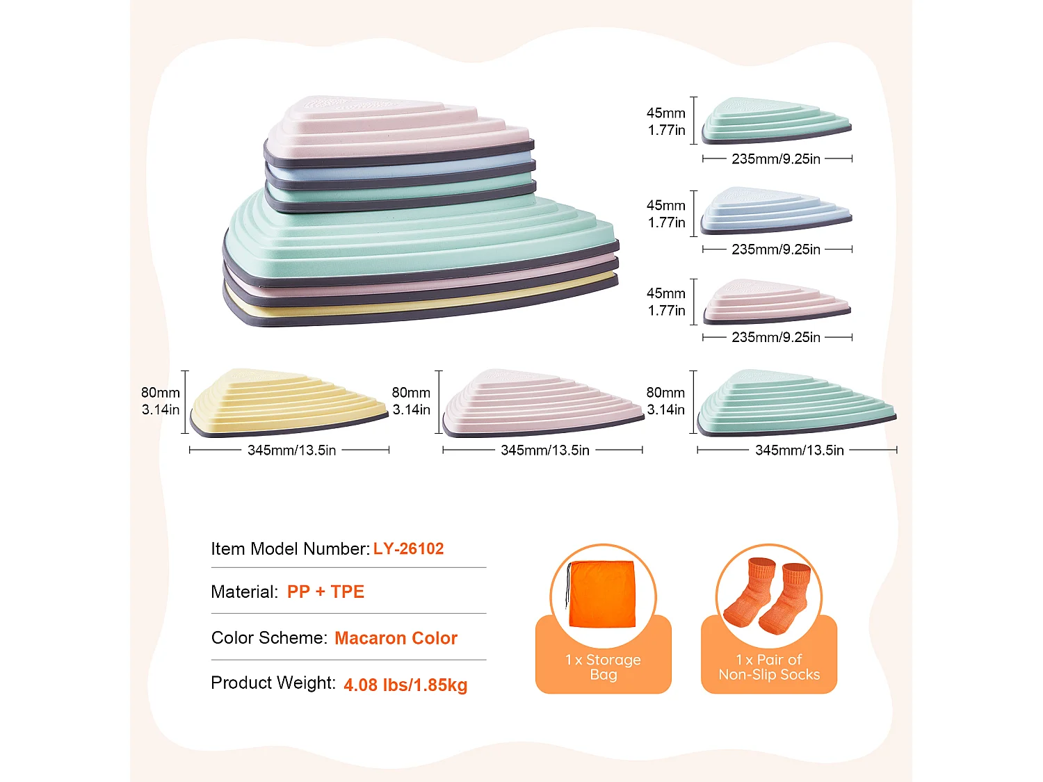 Pierres d'Équilibre Enfants, SucceBuy Kids Balance Stepping Stones 6 Pièces pour Intérieur et Extérieur