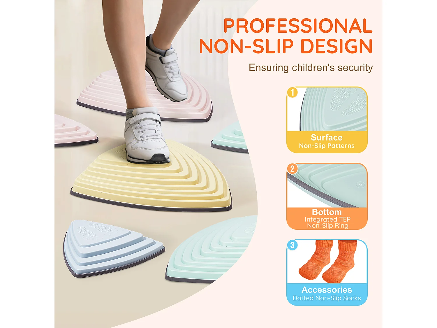 Pierres d'Équilibre Enfants, SucceBuy Kids Balance Stepping Stones 6 Pièces pour Intérieur et Extérieur