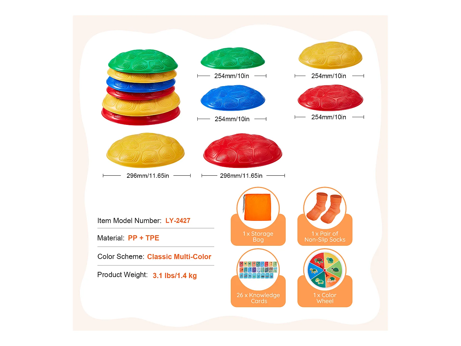 Pierres d'Équilibre Enfants, SucceBuy Kids Balance Stepping Stones Lot de 6 Pierres de Jeu d'Intérieur et d'Extérieur