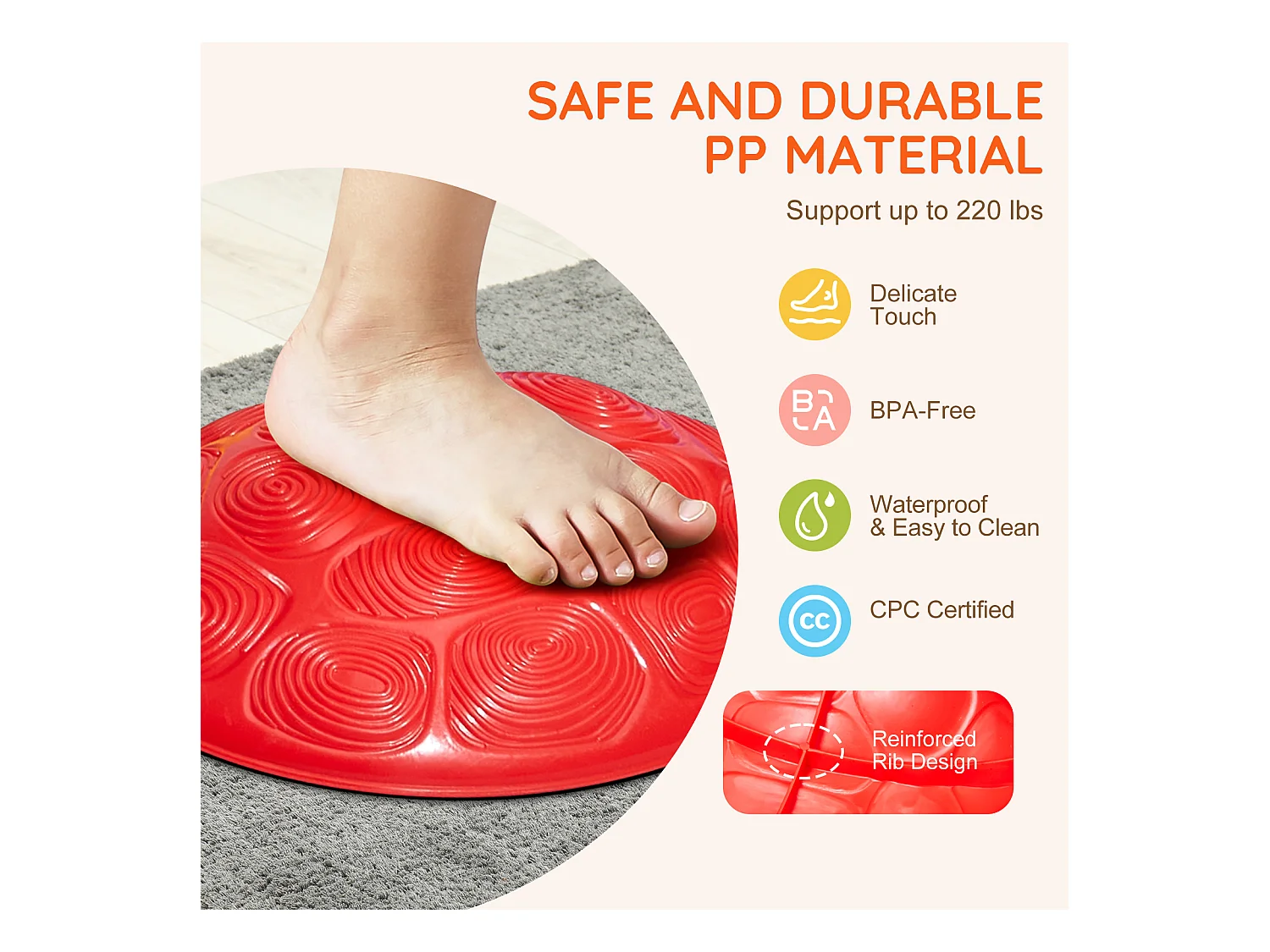 Pierres d'Équilibre Enfants, SucceBuy Kids Balance Stepping Stones Lot de 6 Pierres de Jeu d'Intérieur et d'Extérieur