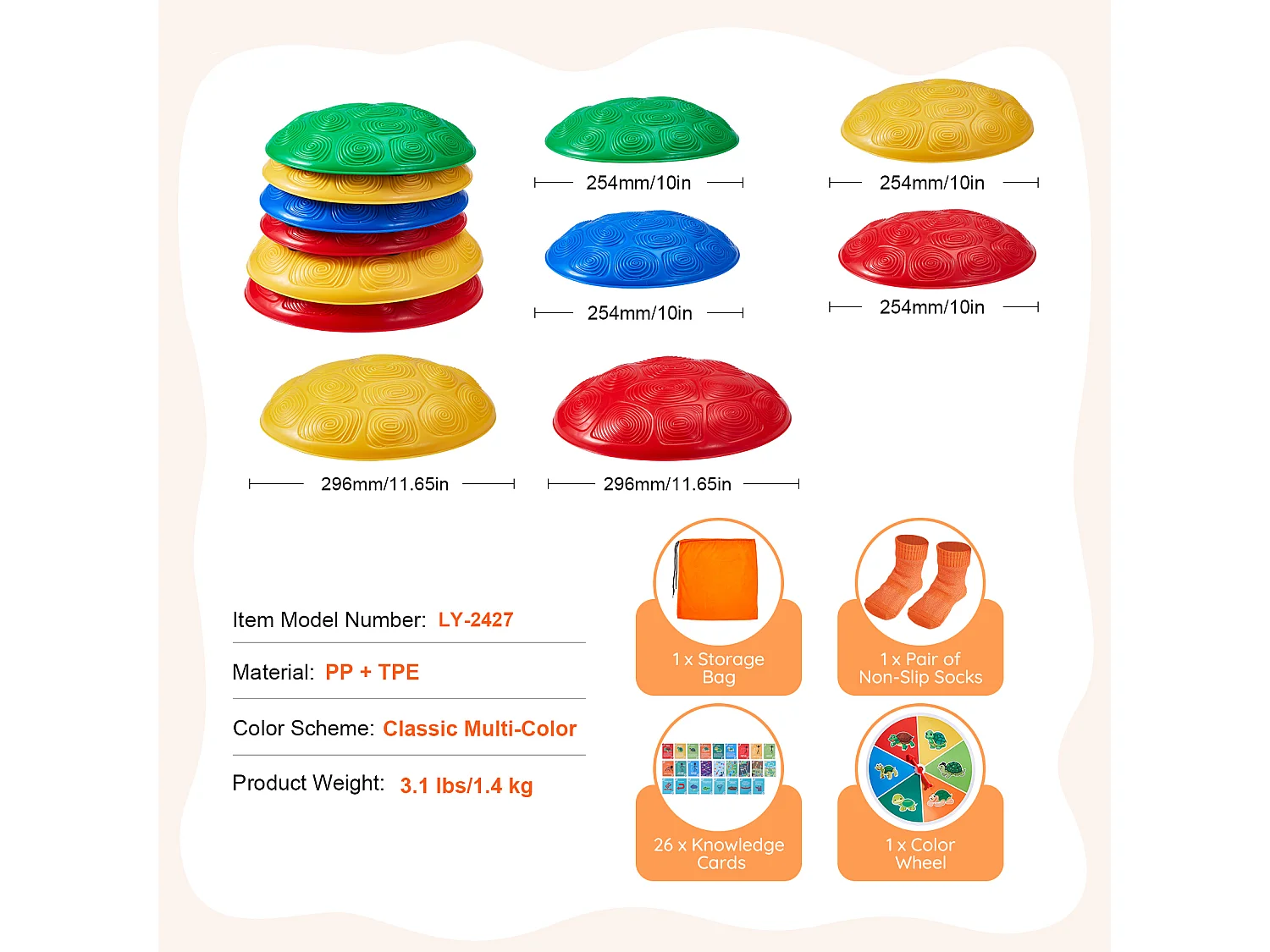 Pierres d'Équilibre Enfants, SucceBuy Kids Balance Stepping Stones Lot de 6 Pierres de Jeu d'Intérieur et d'Extérieur