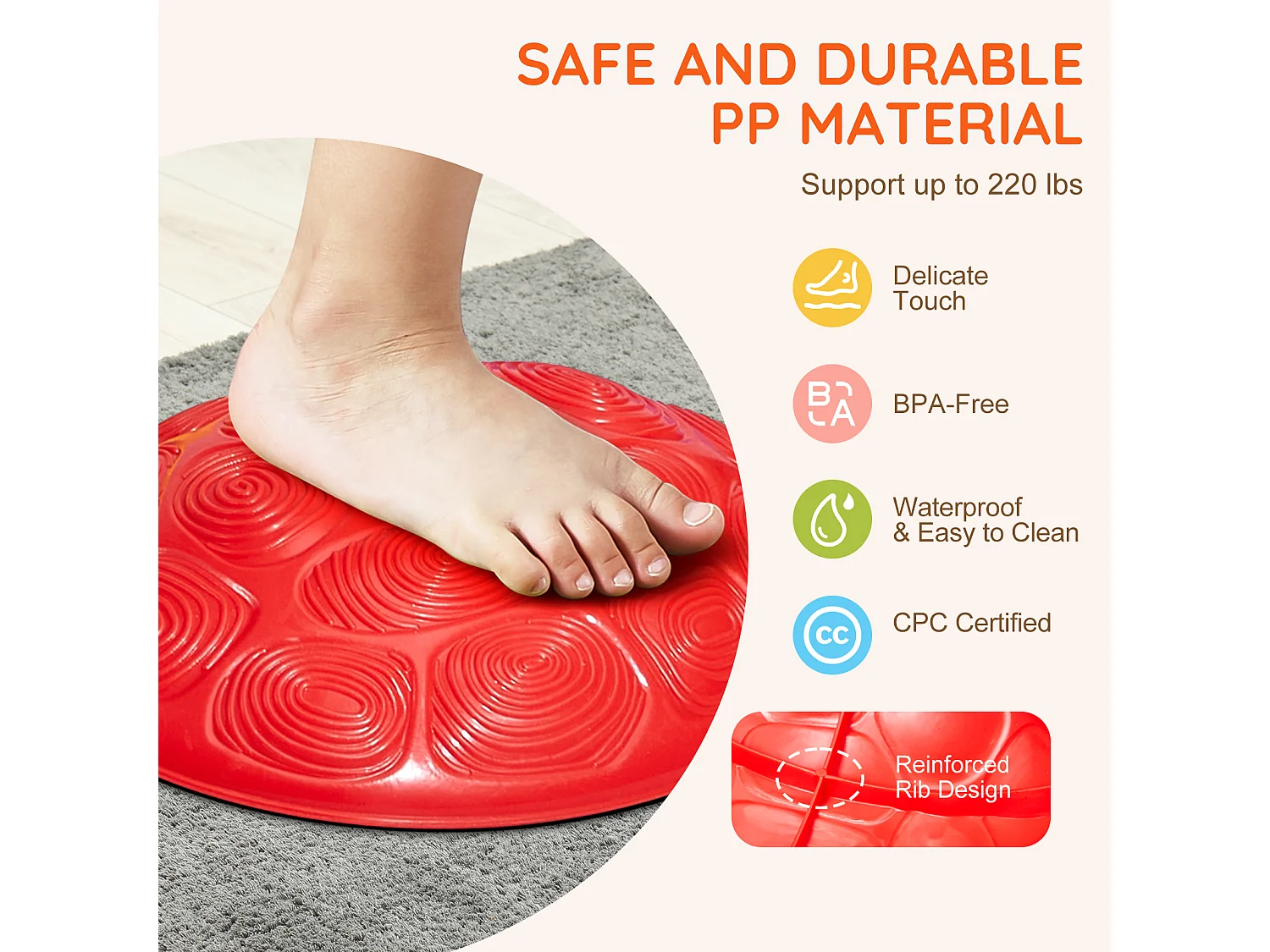 Pierres d'Équilibre Enfants, SucceBuy Kids Balance Stepping Stones Lot de 6 Pierres de Jeu d'Intérieur et d'Extérieur