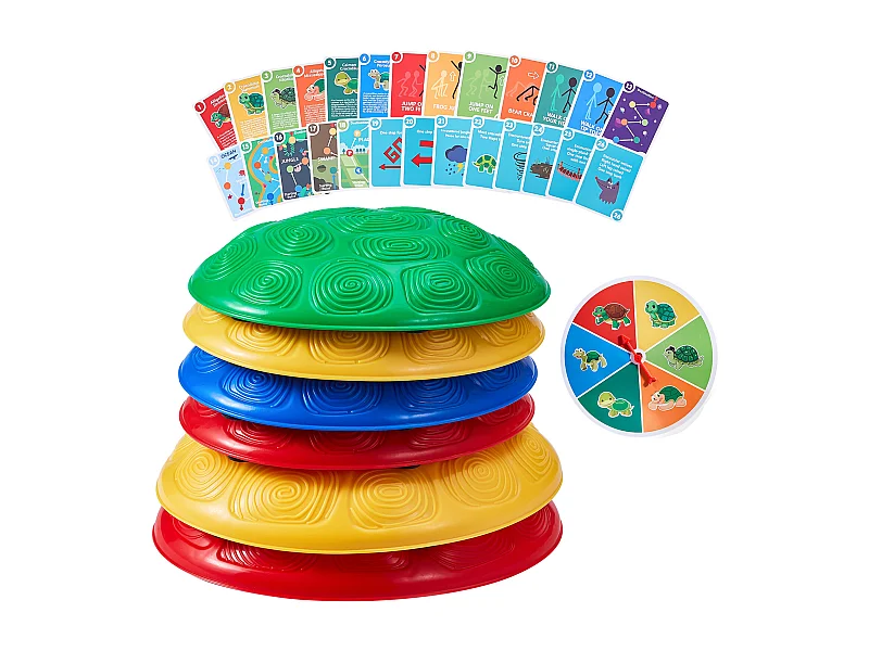 Kids Balance Stones, SucceBuy Kids Balance Stepping Stones Set van 6 Speelstenen voor Binnen en Buiten