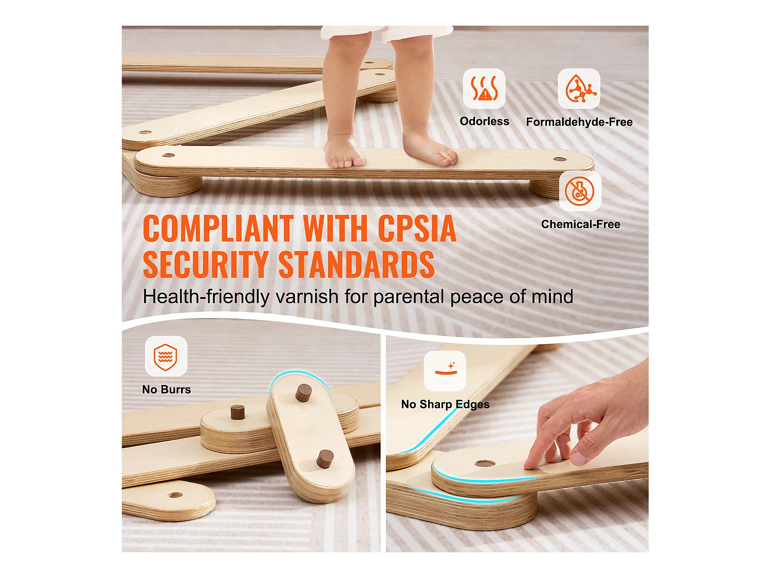 Pièces Poutre d'Équilibre, SucceBuy Lot de 6 Poutres d'Équilibre pour Enfants, Planches d'Équilibre de Gymnastique