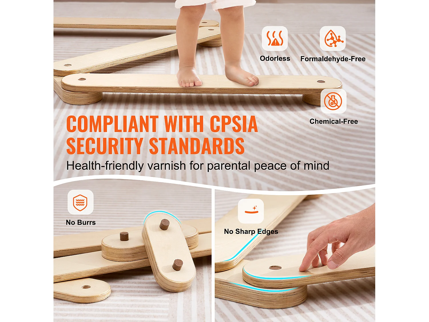 Pièces Poutre d'Équilibre, SucceBuy Lot de 6 Poutres d'Équilibre pour Enfants, Planches d'Équilibre de Gymnastique