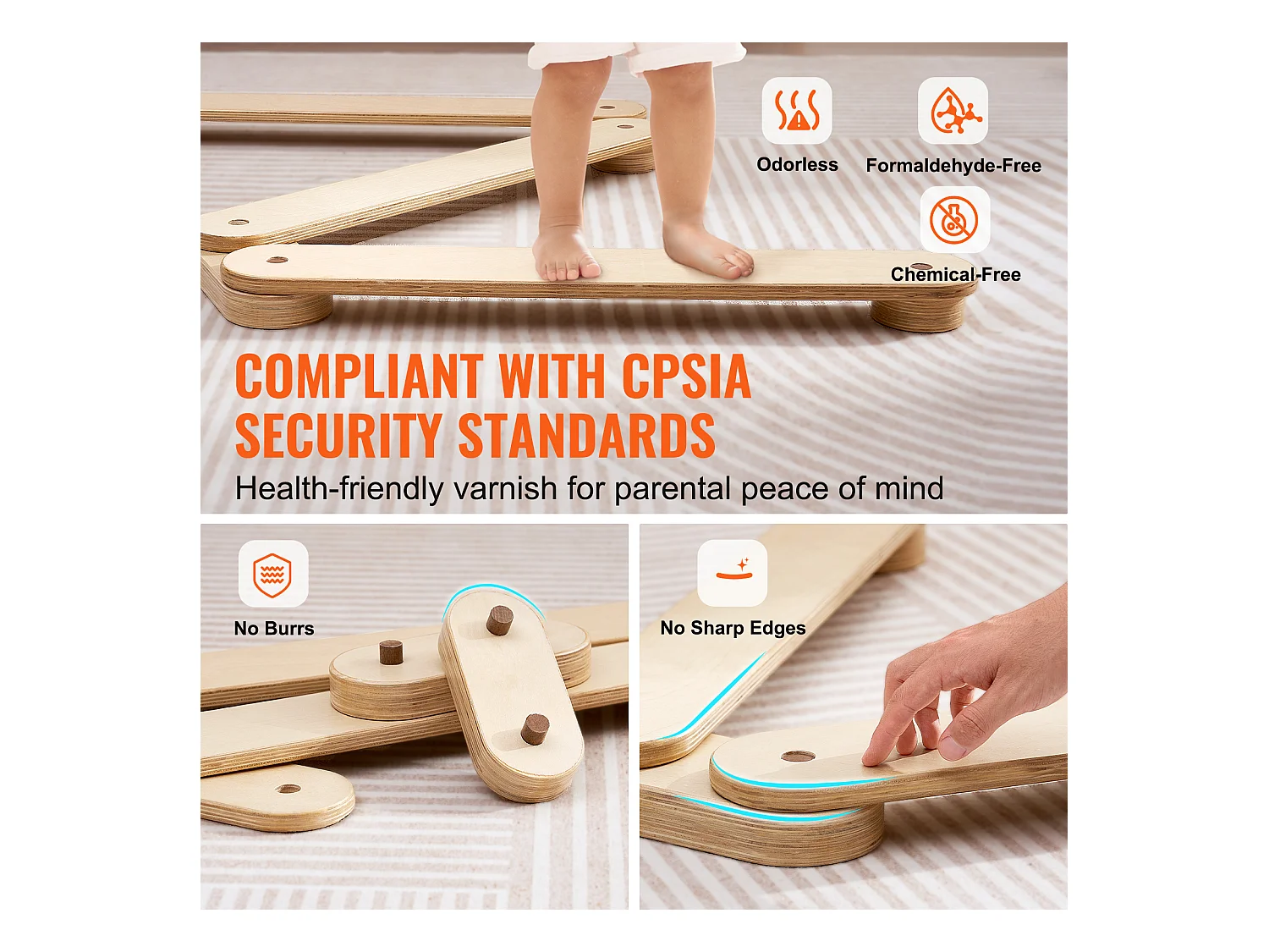 Pièces Poutre d'Équilibre, SucceBuy Poutres d'Équilibre pour Enfants 3 Pièces, Planches d'Équilibre de Gymnastique