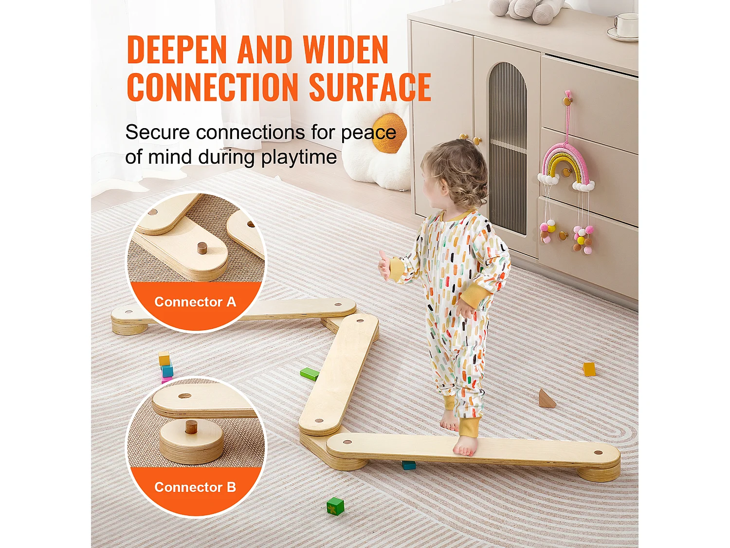 Pièces Poutre d'Équilibre, SucceBuy Poutres d'Équilibre pour Enfants 3 Pièces, Planches d'Équilibre de Gymnastique