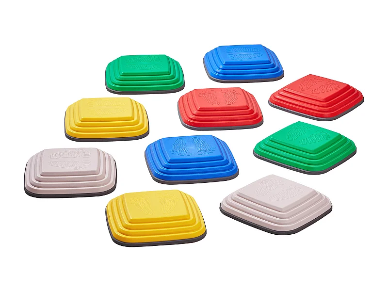 Pierres d'Équilibre Enfants, SucceBuy Lot de 10 Pierres d'Équilibre pour Enfants, pour Parcours d'Obstacles Intérieur et Extérieur