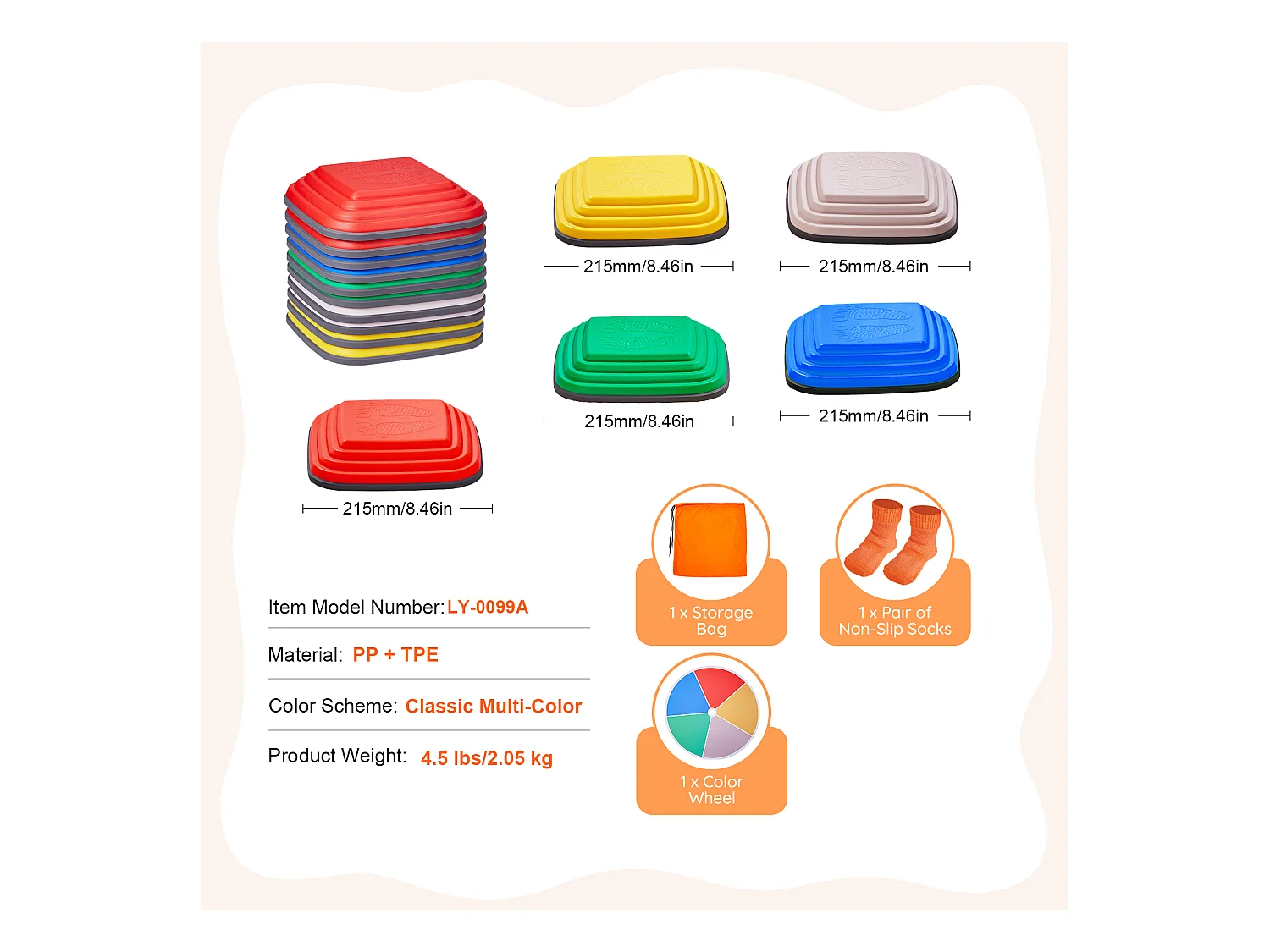 Pierres d'Équilibre Enfants, SucceBuy Lot de 10 Pierres d'Équilibre pour Enfants, pour Parcours d'Obstacles Intérieur et Extérieur