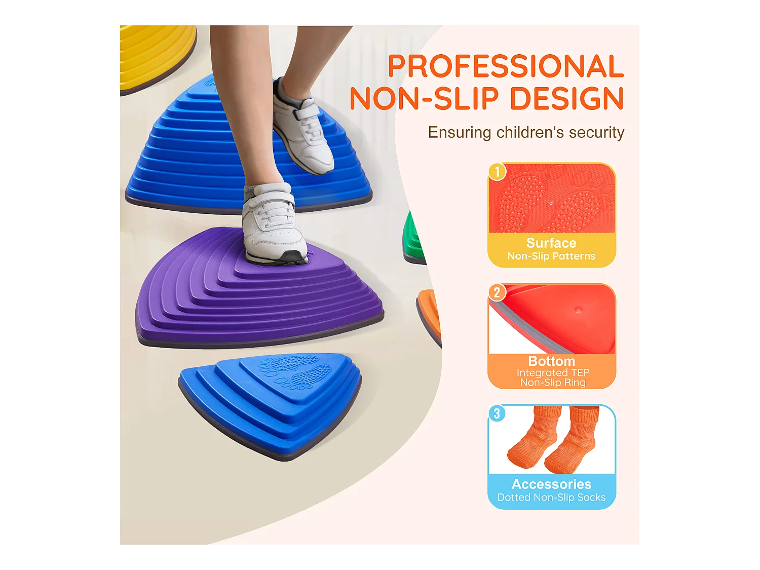 Pierres d'Équilibre Enfants, SucceBuy Kids Balance Stepping Stones 12 Pièces pour Intérieur et Extérieur