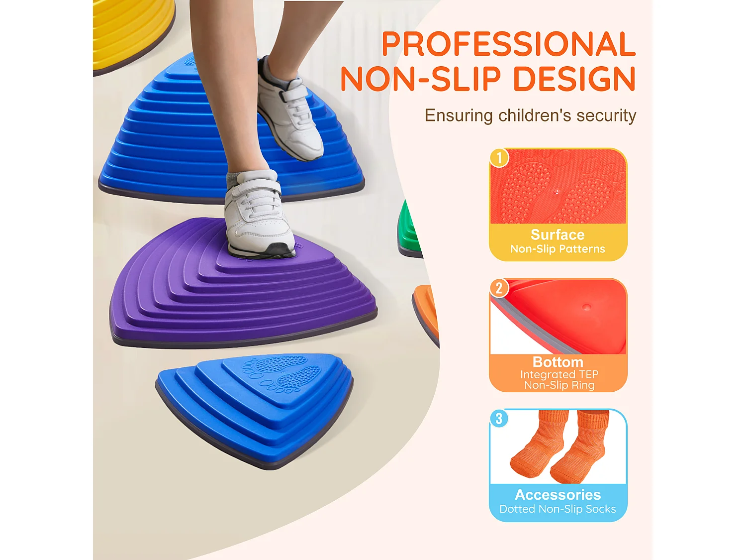 Pierres d'Équilibre Enfants, SucceBuy Kids Balance Stepping Stones 12 Pièces pour Intérieur et Extérieur