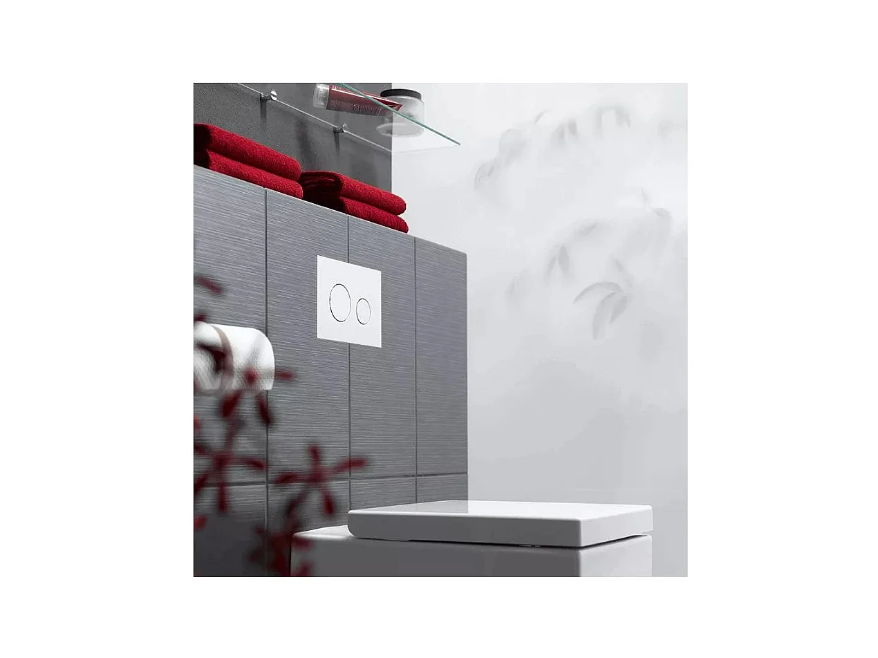 Pack WC : élément de pré-montage TECEbase + WC Rolo noir + tapis d'isolation acoustique + plaque de commande en blanc