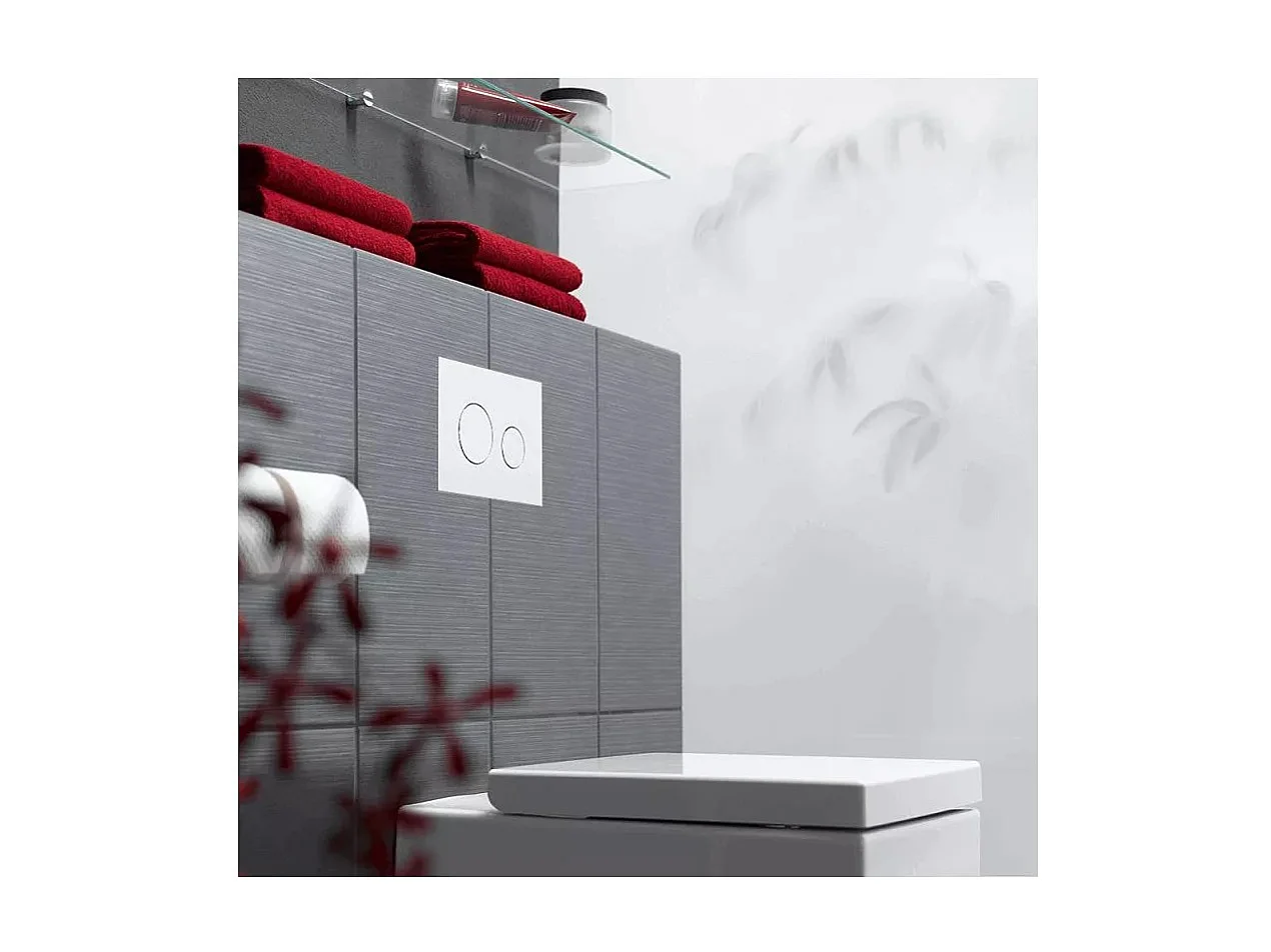 Pack WC : élément de pré-montage TECEbase + WC Rolo noir + tapis d'isolation acoustique + plaque de commande en blanc