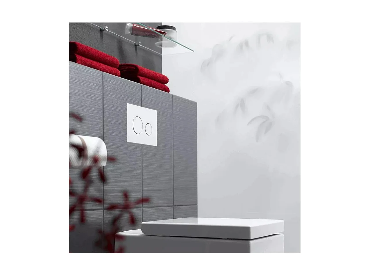 Pack WC : élément de pré-montage TECEbase + WC Rolo noir + tapis d'isolation acoustique + plaque de commande en blanc