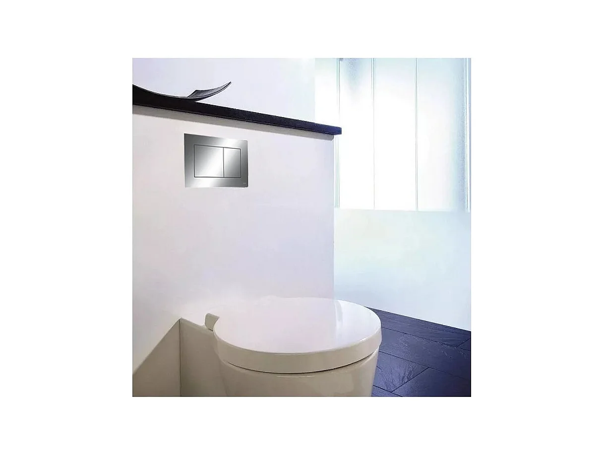 Pack WC : élément de pré-montage TECEbase + WC Rolo blanc + tapis d'isolation acoustique + plaque de commande en chrome