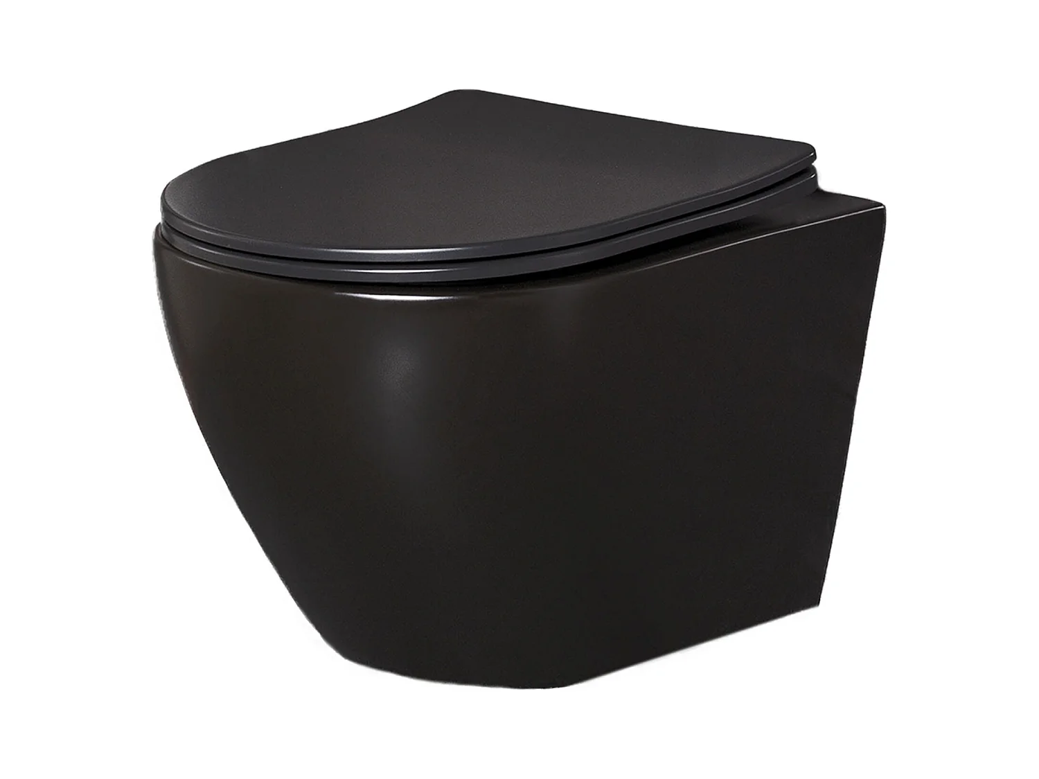 Pack WC : élément de pré-montage Duofix + WC Slim Soft-Close Delos noir + tapis d'isolation phonique + plaque de commande en noir