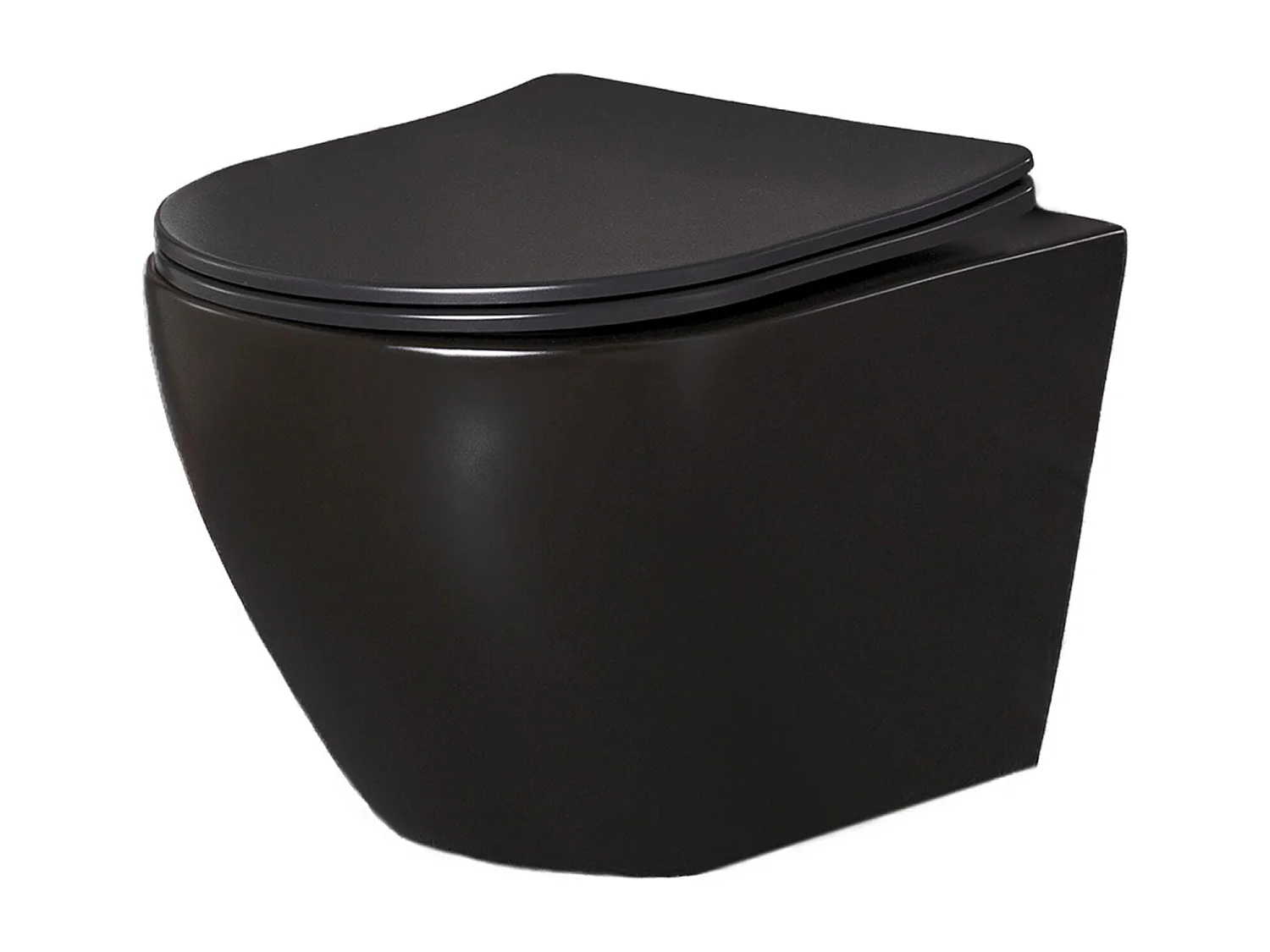 Pack WC : élément de pré-montage Duofix + WC Slim Soft-Close Delos noir + tapis d'isolation phonique + plaque de commande en noir