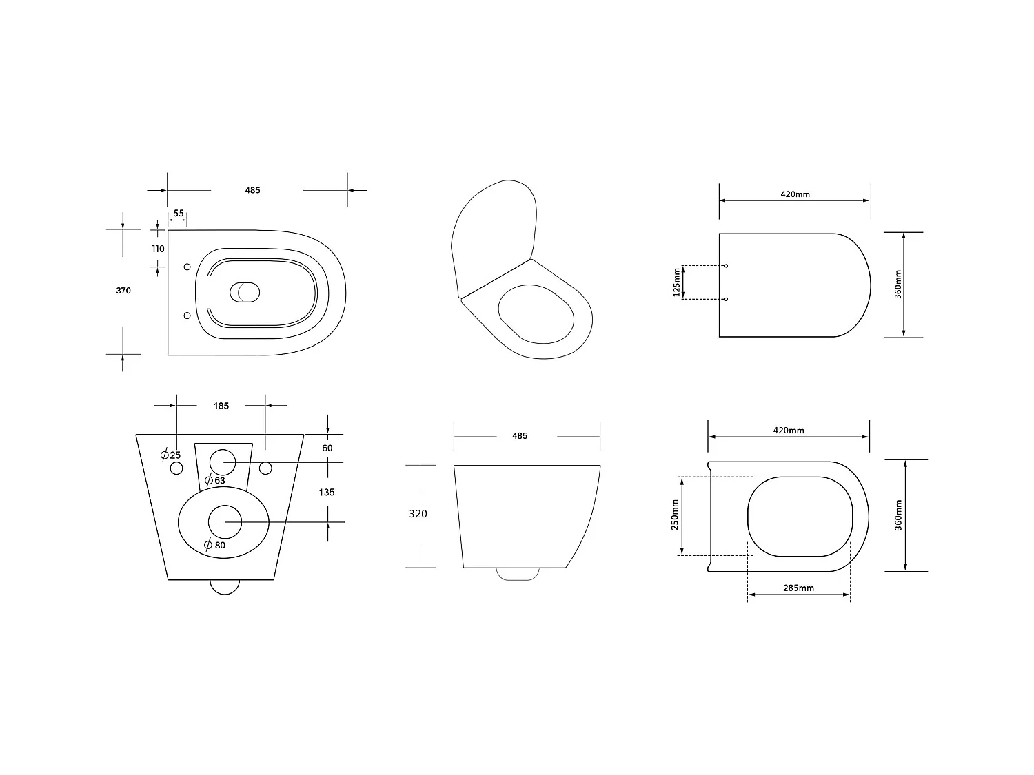 Pack WC : élément de pré-montage Duofix + WC Slim Soft-Close Desna blanc + tapis d'isolation acoustique + plaque de commande chromée