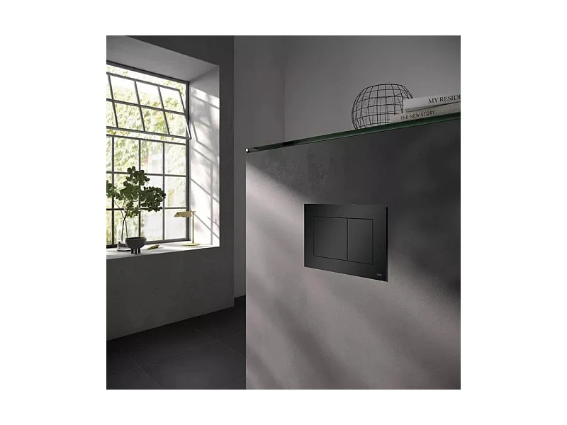 Pack WC : élément de pré-montage TECEbase + WC Rolo noir + tapis d'isolation acoustique + plaque de commande en noir