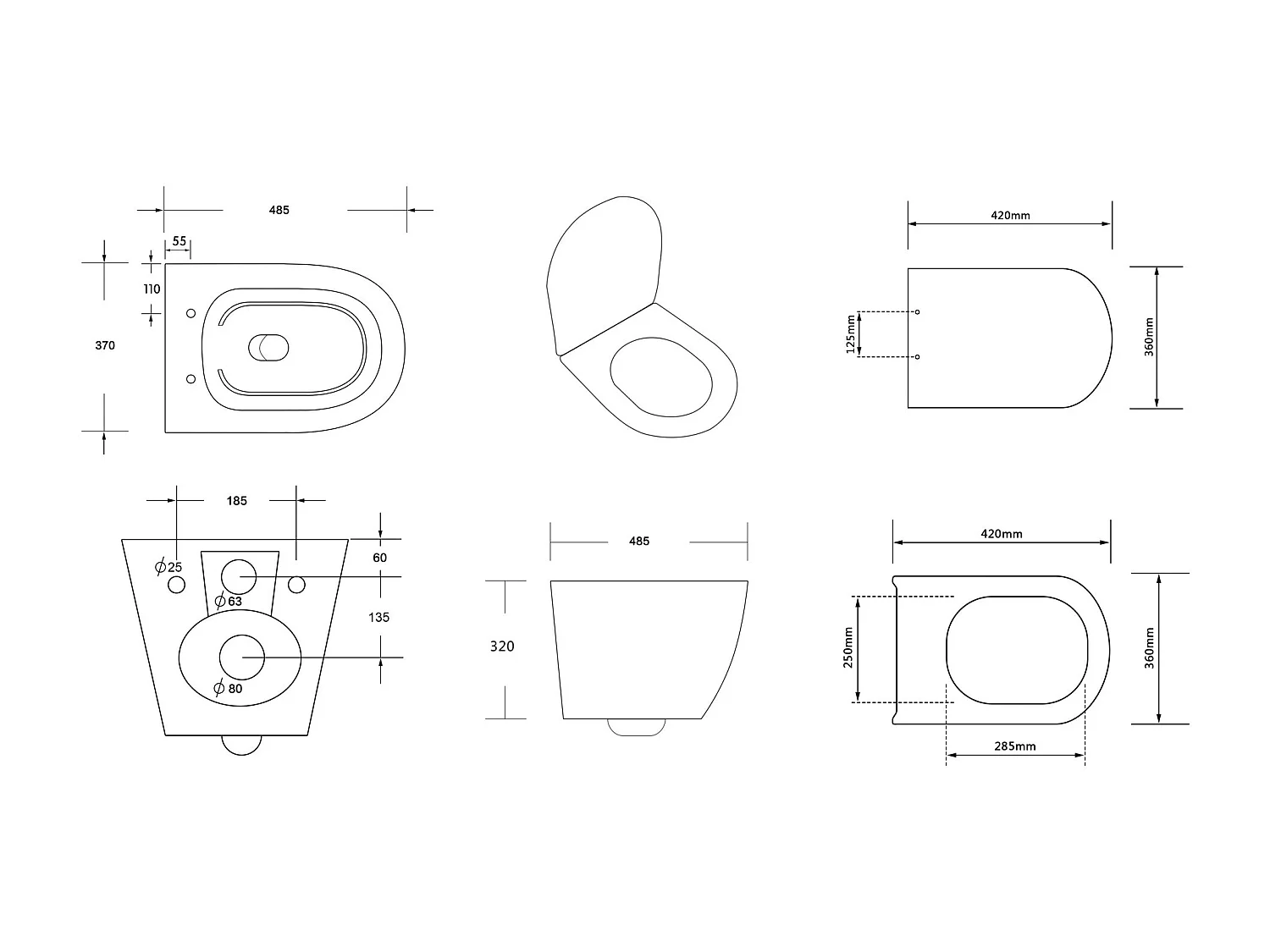 Pack WC : élément de pré-montage Duofix + WC Slim Soft-Close Desna blanc + tapis d'isolation acoustique + plaque de commande en blanc