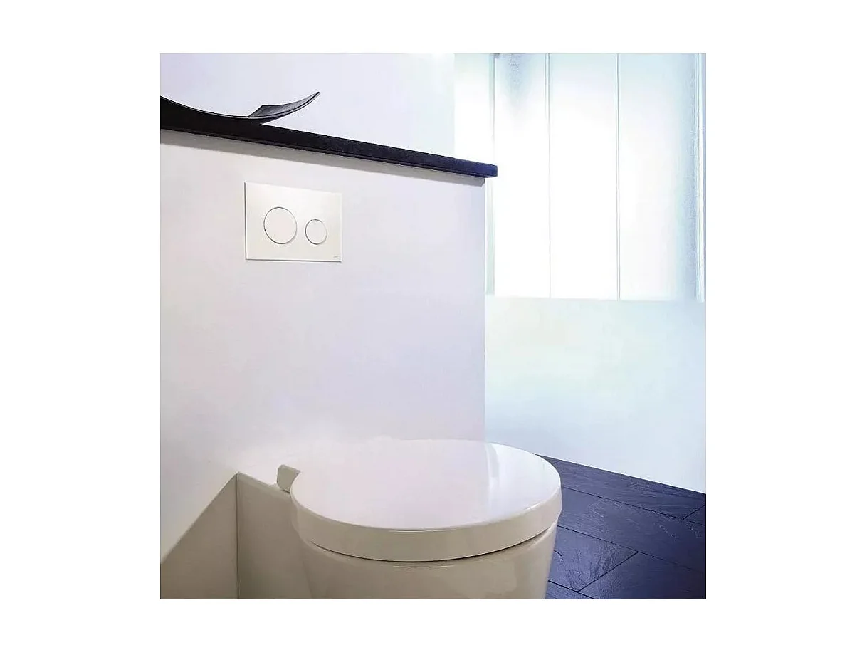 Pack WC : élément de pré-montage TECEbase + WC Rolo blanc + tapis d'isolation acoustique + plaque de commande en blanc