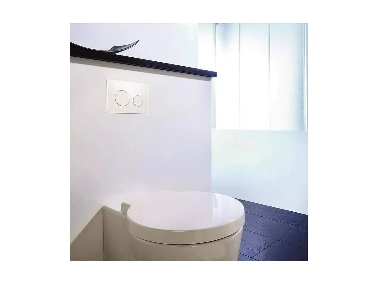 Pack WC : élément de pré-montage TECEbase + WC Rolo blanc + tapis d'isolation acoustique + plaque de commande en blanc