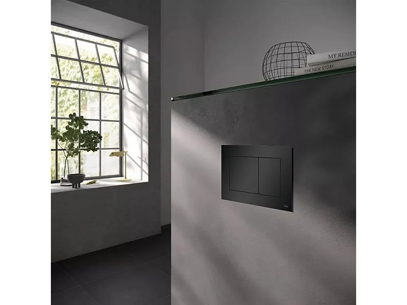 Pack WC : élément de pré-montage TECEbase + WC Rolo blanc + tapis d'isolation acoustique + plaque de commande en noir