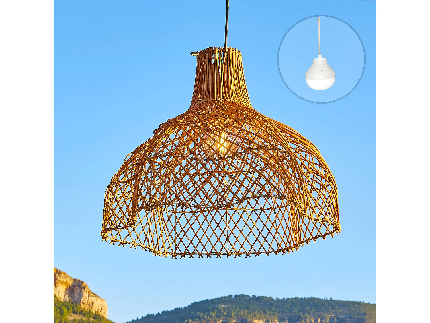 Suspension d'extérieur nomade ARIA Beige Rotin D60 cm