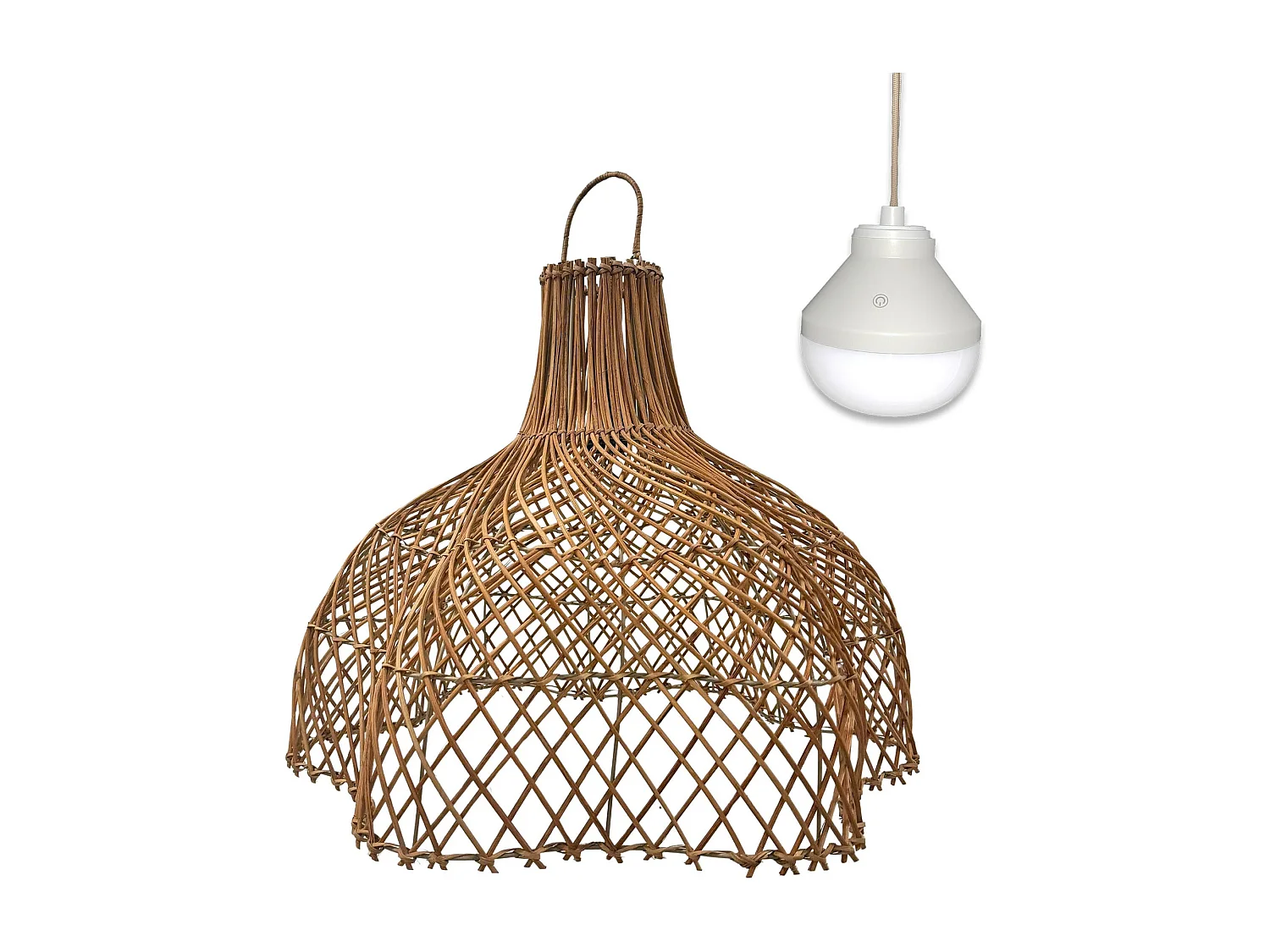 Suspension d'extérieur nomade ARIA Beige Rotin D60 cm