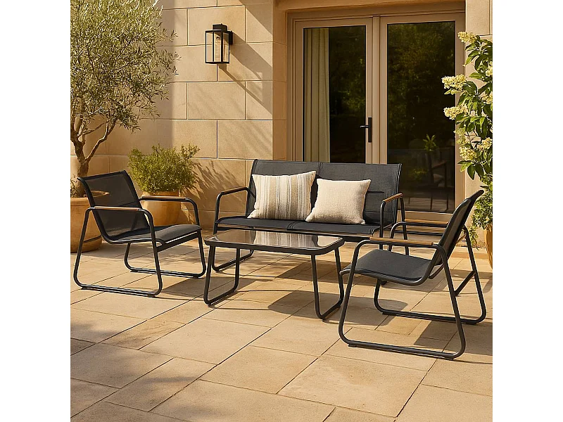 Pequeño gris muebles de jardín Zohra