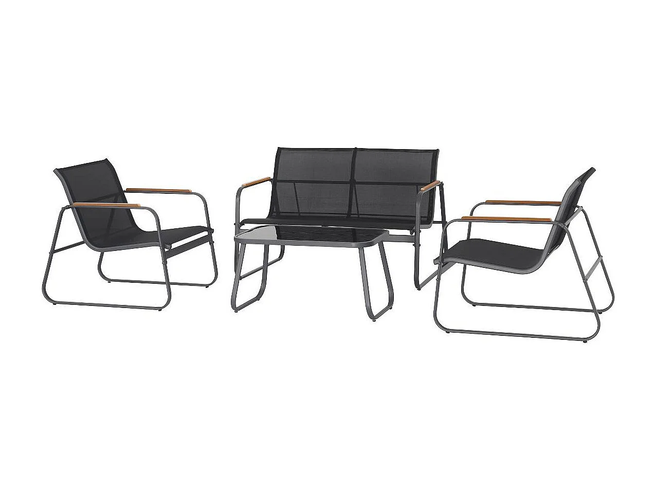 Petit salon de jardin gris Zohra