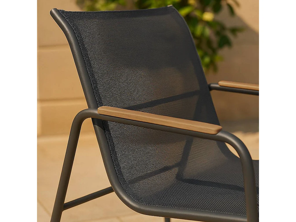 Petit salon de jardin gris Zohra