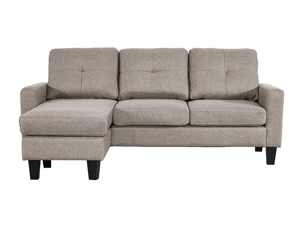 Divano 3 posti Giulivo beige con pouf e chaise longue componibile 195x130x88H