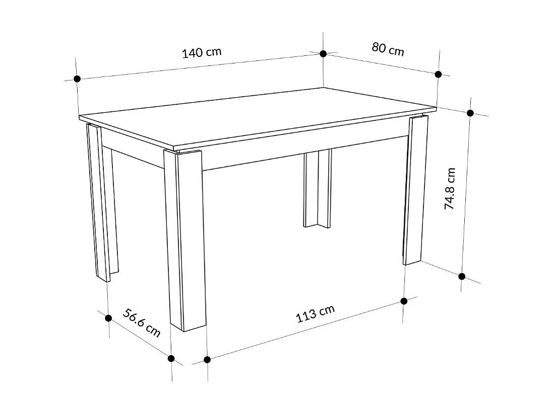 Tavolo allungabile Tolmen 140x80 cm colore cashmere