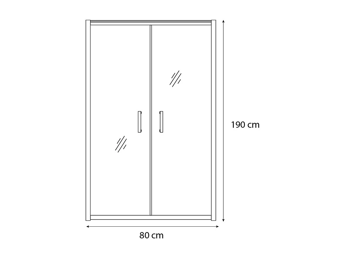 Box Doccia Saloon Sofia Porta Bagno Ante Con Apertura Battente In Cristallo Temperato Trasparente da 6 mm Altezza 190 cm Struttura Alluminio (80 cm)