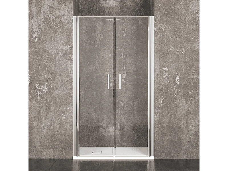 Box Doccia Saloon Sofia Porta Bagno Ante Con Apertura Battente In Cristallo Temperato Trasparente da 6 mm Altezza 190 cm Struttura Alluminio (80 cm)