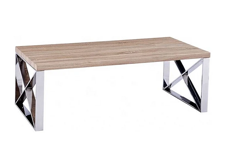 Tavolino da Salotto Sala Pranzo Ingresso Soggiorno Studio Tavolo Basso in Legno Con Gambe In Metallo, Design Elegante e Moderno, Bordeaux 120 x 60 x 43 cm, Rovere