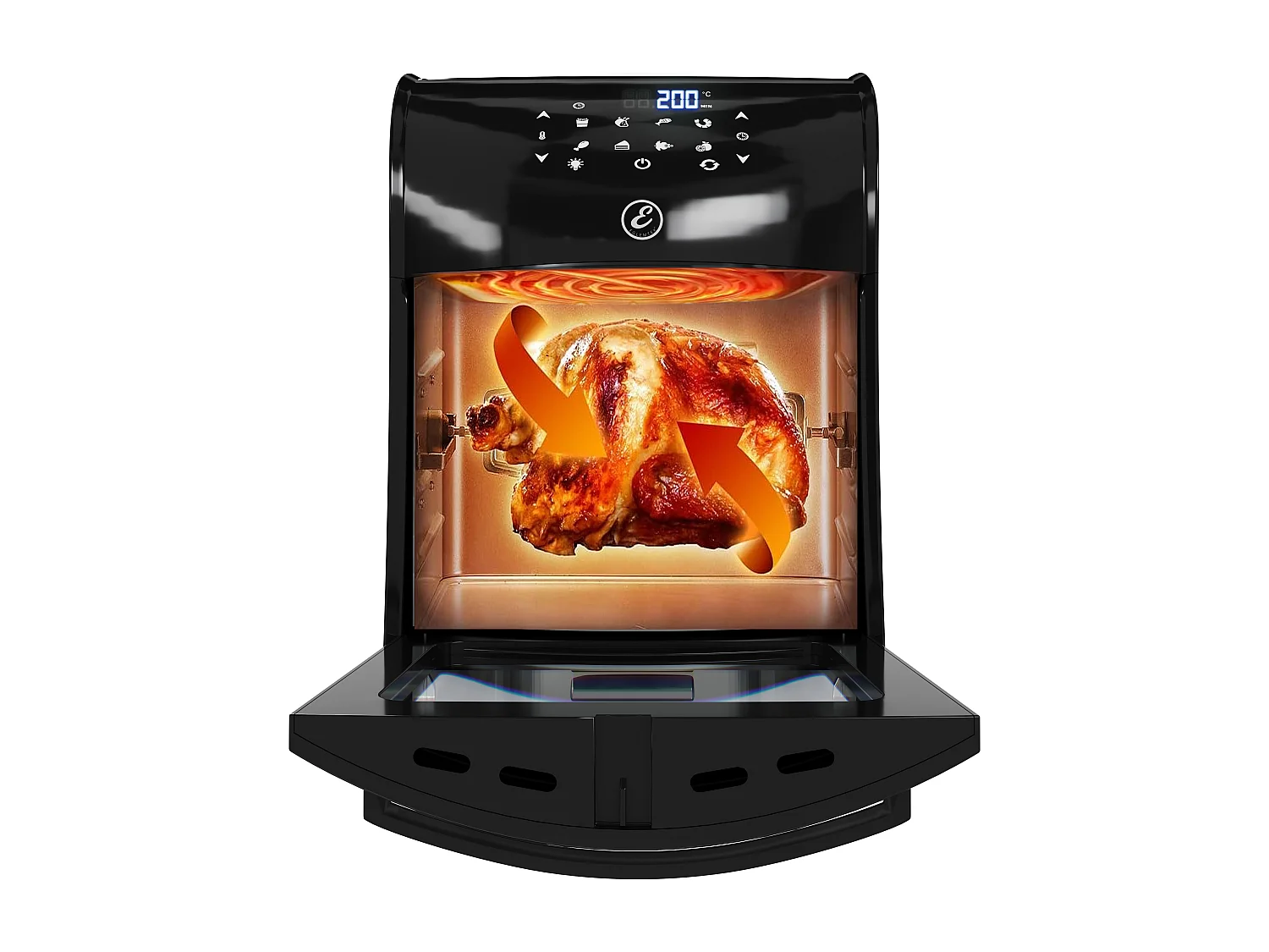 Friggitrice Ad Aria 12 Litri 10 In 1 Forno Aria Calda Con LED Touch Screen Senza Olio Multifunzione 1800W 6 Accessori 7 Programmi